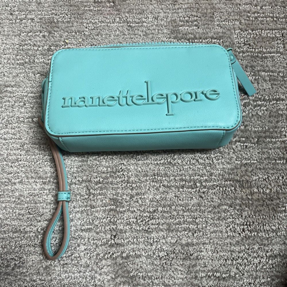 Nanette Lepore Arianna clear logo satchel with solid wristlet Teal - Picture 5 of 8